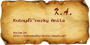 Kutnyánszky Anita névjegykártya